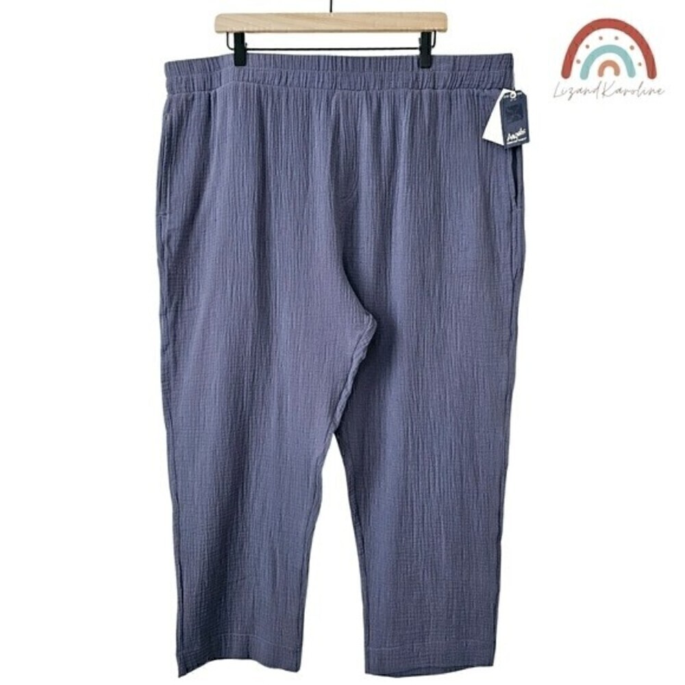 New! Angels Gauzy Cotton High Waist Pull On Cropped Pants